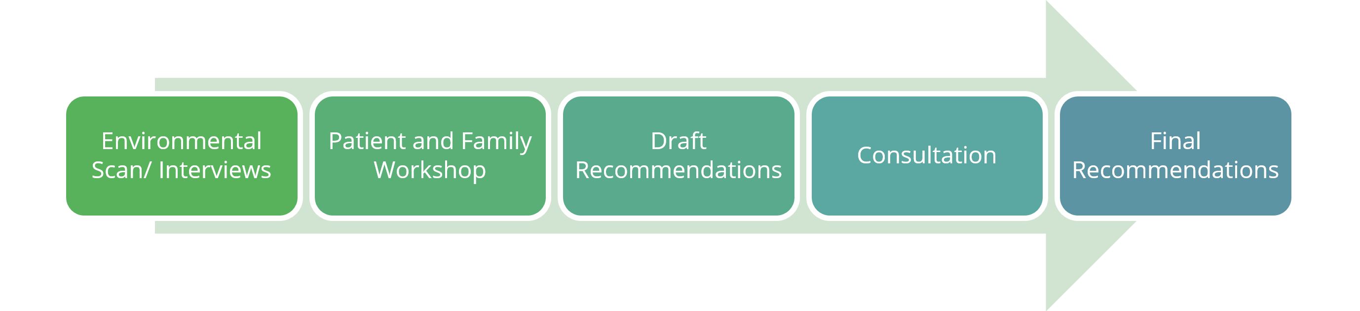 Process chart depicting steps of strategy.